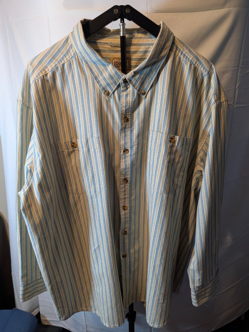 C.E. Schmidt Workwear 3x Long Sleeve Button Sturdy work Shirts Blue Plaid
